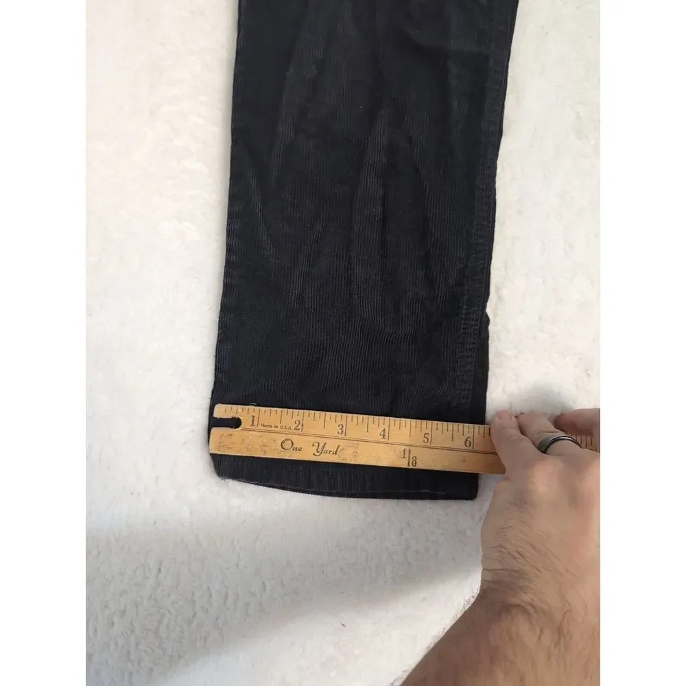 J. CREW Reid Fit Black Corduroy Straight Leg Skinny Pants Size‎ 29R X 32 Stretch